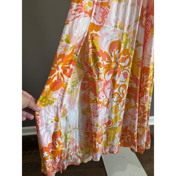 Abel The Label Floral Halter Maxi Dress L Open Back Anthropologie - Picture 7 of 8